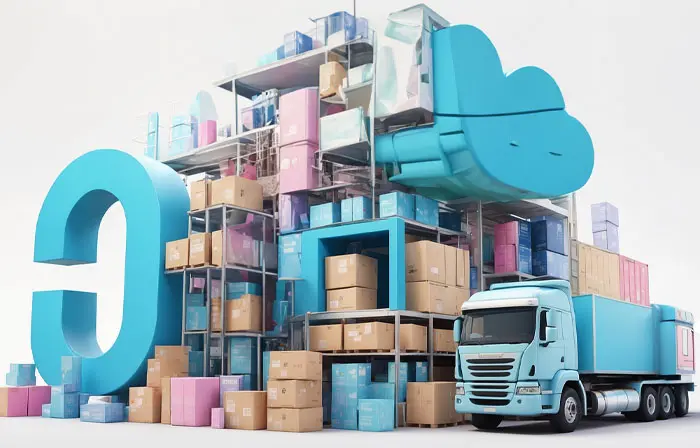 Transportation Delivery by Truck 3D Design Illustration Art image